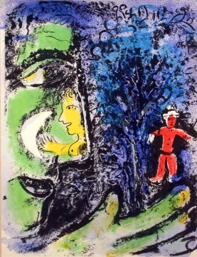 Profile and Red Child contemporary Marc Chagall Oil Paintings